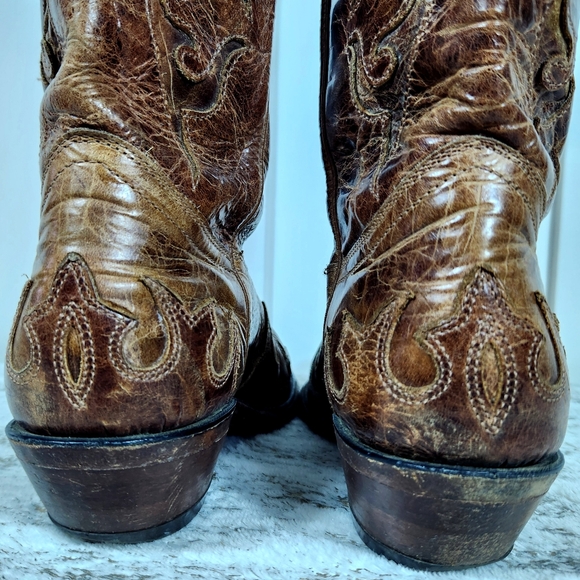Boulet Canada Western Cowgirl Boot Brown Leather Snip Toe | Women's Size 8.5 - Picture 5 of 15